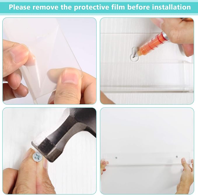 BTremary 15" Acrylic 6 Shelves Nail Polish Wall Mounted Holder Paint Organizer - Image 8