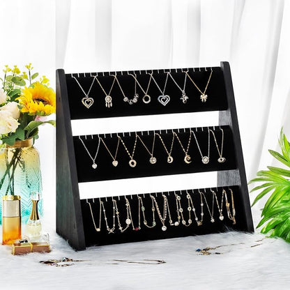 Necklace Organizer, 3-Tier Necklace Holder Jewelry Organizer Stand - Image 2