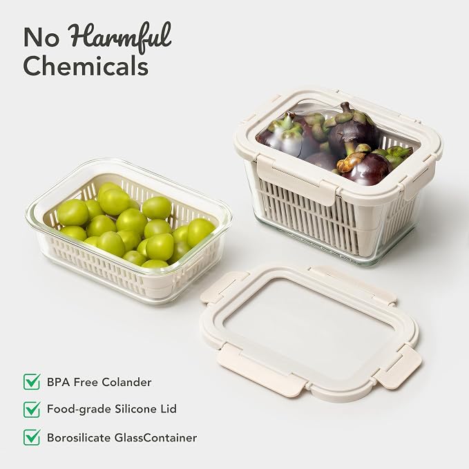 GENICOOK Glass Produce Storage Containers - Image 5