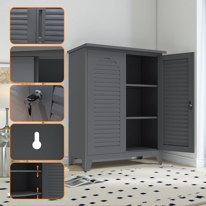 Wide Metal Tool Storage Cabinet - Image 4
