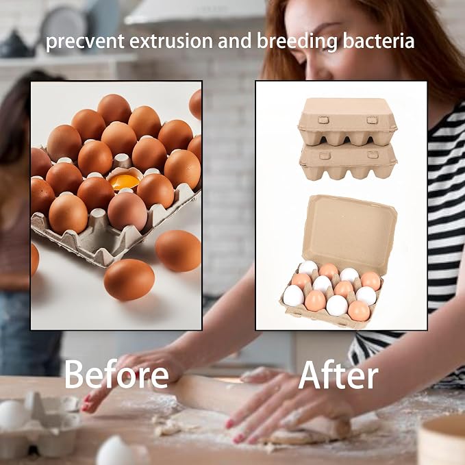 15 Pack Egg Cartons Bulk, 3x4 Style Reusable Empty Natural Paper Pulp Egg - Image 5