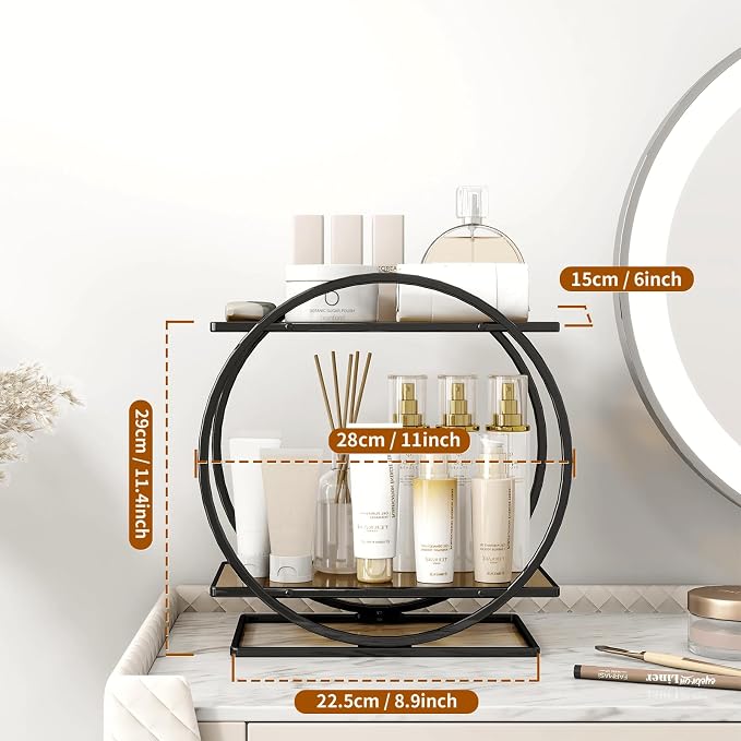 Perfume Organizer for Dresser, 2 Tier Vanity Makeup Organizer, Bathroom - Image 3