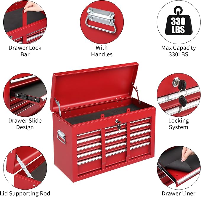 Metal Tool Box Organizer | Lockable Tool Chest | Toolbox - Image 9
