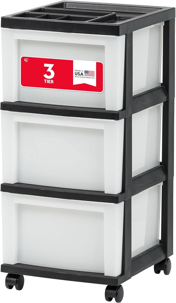 IRIS USA 3-Drawer Rolling Storage Cart, office essentials, classroom items by IRISUSA