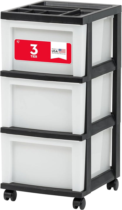 IRIS USA 3-Drawer Rolling Storage Cart, office essentials, classroom items by IRISUSA
