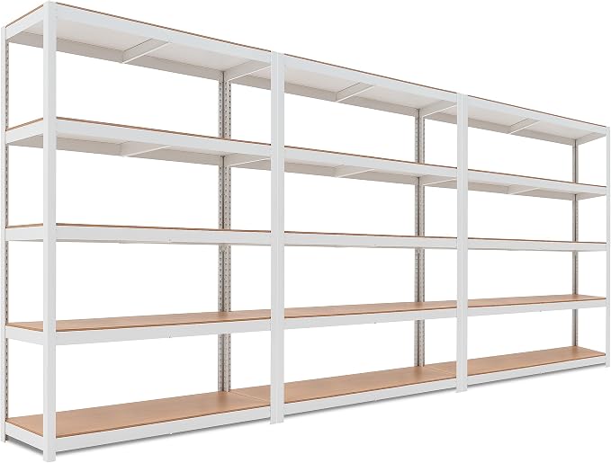 HOMEDANT House Lift-Beam White 48" Wide Boltless Heavy Duty Garage Storage by TheBestOrganizingSolution