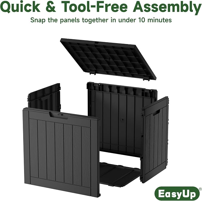 EasyUp 31 Gallon Resin Deck Box Waterproof, UV Resistant Outdoor Storage Box - Image 5