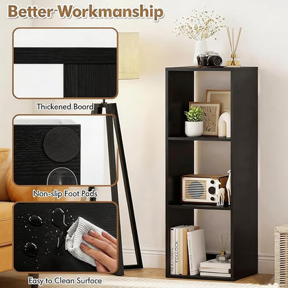 POWERSTONE 3 Cube Storage Organizer, 3 Tier Cubby Bookshelf Freestanding - Image 6