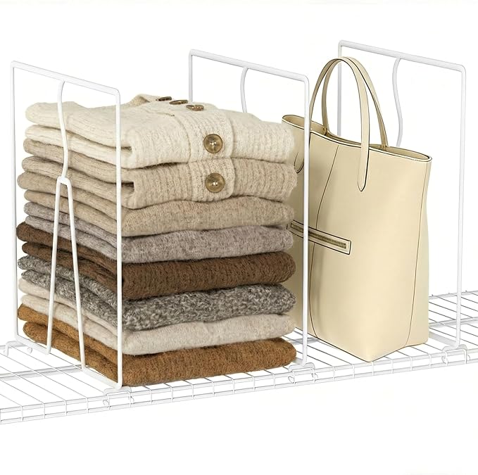 SortNStore Wire Shelf Dividers for Closet: 16-inch Tall 12-inch Deep 6 Pack by SortNStore