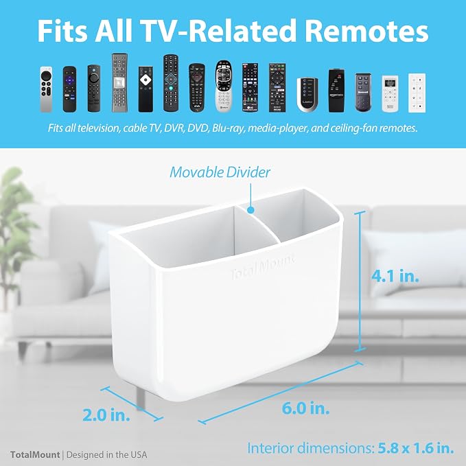 TotalMount Hole-Free Remote Holder – Eliminates Need to Drill Holes in Your Wall - Image 3