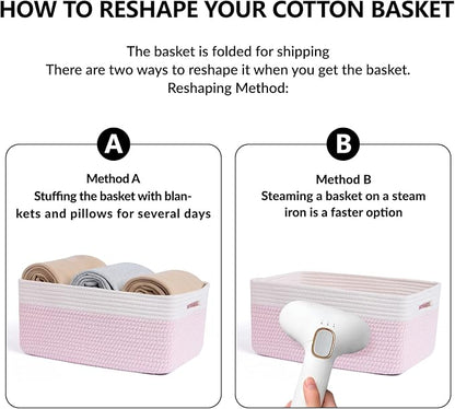 Large Storage Baskets for Organizing, Closet Shelf Baskets for Clothes Blanket - Image 7