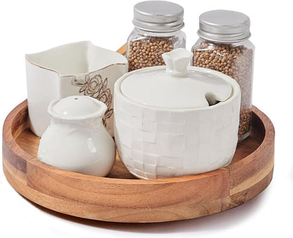 10" Acacia Wood Lazy Susan Organizer by ACIAZAAZ