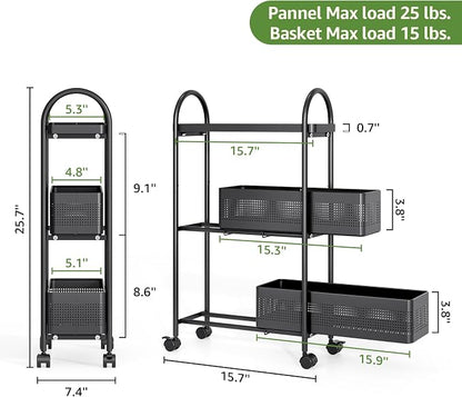 KINGRACK 3-Tier Slim Storage Cart - Image 2