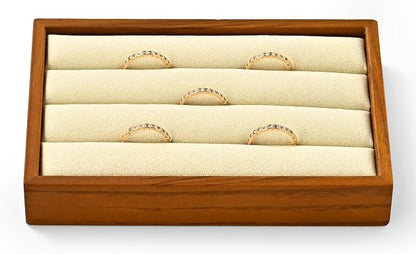 Solid Wood 3-Slots Jewelry Ring Display Tray Showcase Small Jewelry Display by Woodten