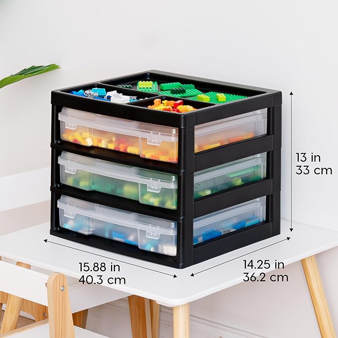 IRIS USA Fits 12" x 12" Paper, 3-Tier Desk Top Storage Unit - Image 4