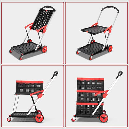 TOLRET Shopping Cart with Wheels, 200 lbs Capacity Grocery Cart on Wheels | - Image 2