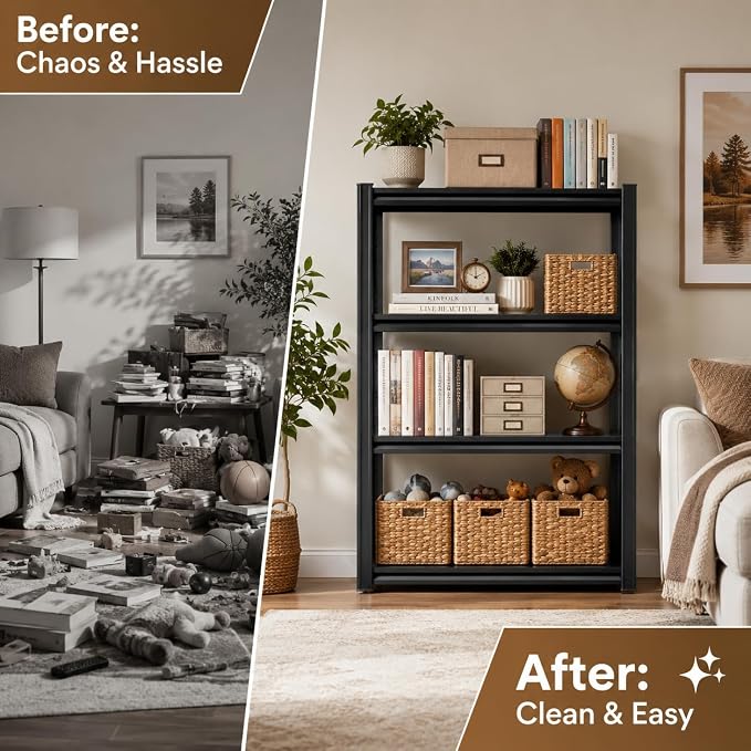 Heavy Duty Metal Bookshelf Adjustable Storage Shelving Unit - Image 5