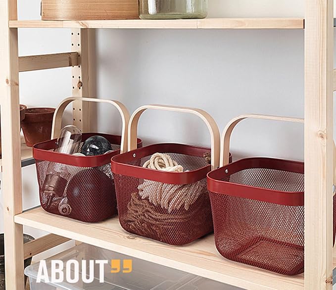 AJIODA Metal Mesh Steel Basket, Storage Organizer Basket Multi-functional - Image 6