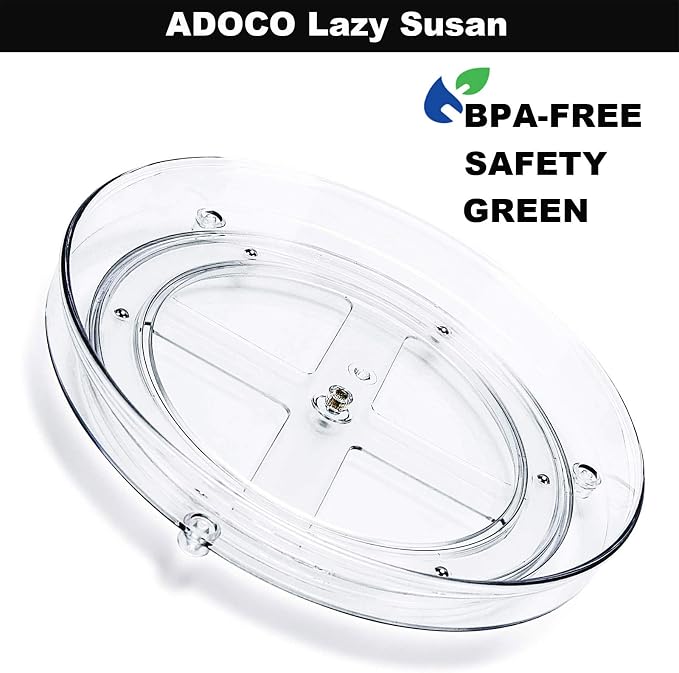 2 Tier Lazy Susan, 10.6 Inch Clear Makeup & Skincare Organizer, Bathroom - Image 6