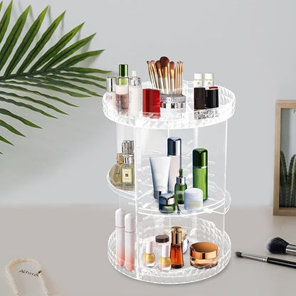 Rotating Makeup Organizer, 360° Rotating Storage, 3 Layer Adjustable Makeup by KONGKUNI