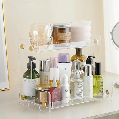 FFK Bathroom Organizer Countertop 2-Tier Storage：Bathroom Counter Organizer by FFK
