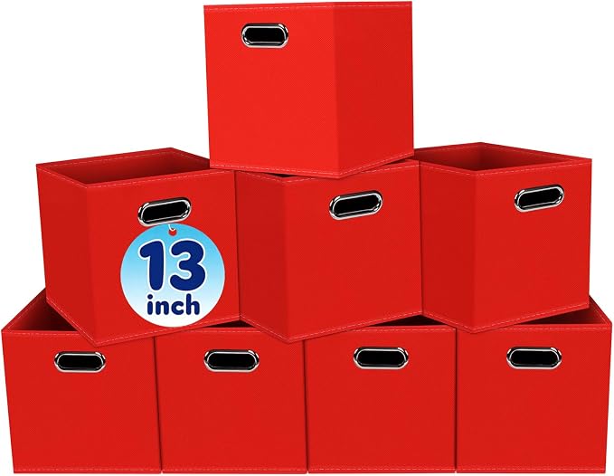 Fabric Cubby Storage Bins, Cube Organizer Bin Foldable Storage Boxes by Yunkeeper