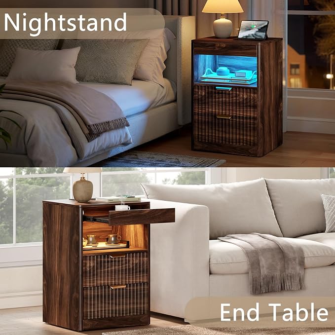 REAHOME Fluted Nightstand Set of 2 - Image 6