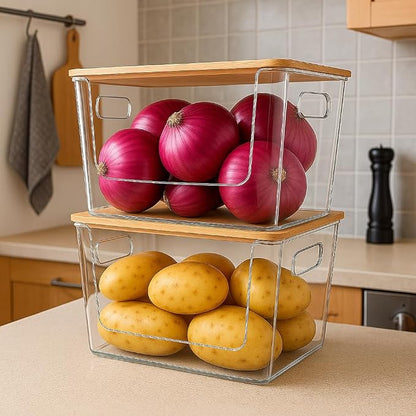 6 Pack Clear Stackable Storage Bins - Image 7