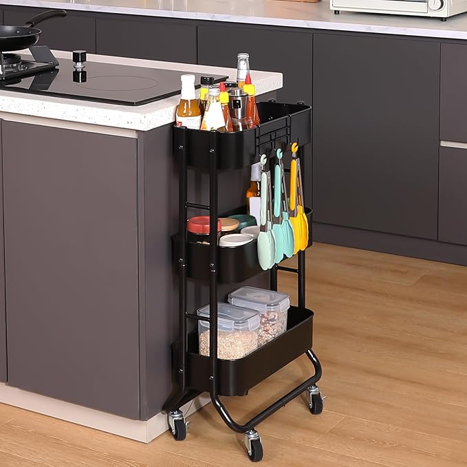 MAX Houser Slim 3-Tier Rolling Utility Cart - Image 4