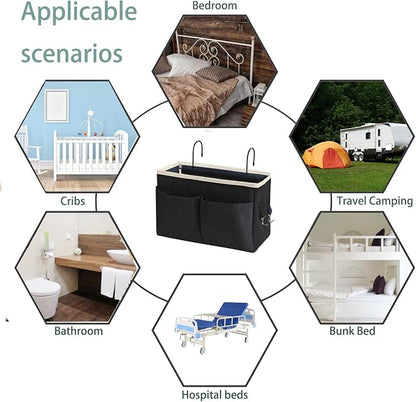 Bedside Caddy Bedside Hanging Storage Basket Multi-Function Organizer Caddy - Image 4