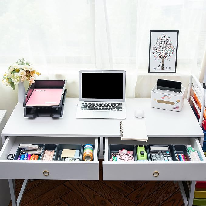 Gonice 13 PCS Drawer Organizer Tray, Interlocking Office Desk Drawer Storage - Image 4