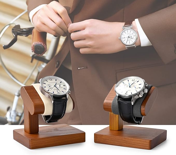 Oirlv Solid Wood Single Watch Display Stand Showcase Bracelet Bangle Jewelry - Image 2
