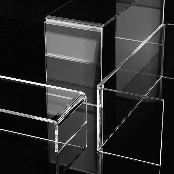 ANDGOO 12 Pack Large Acrylic Risers, 4 Set Clear Rectangular Stands - Image 5
