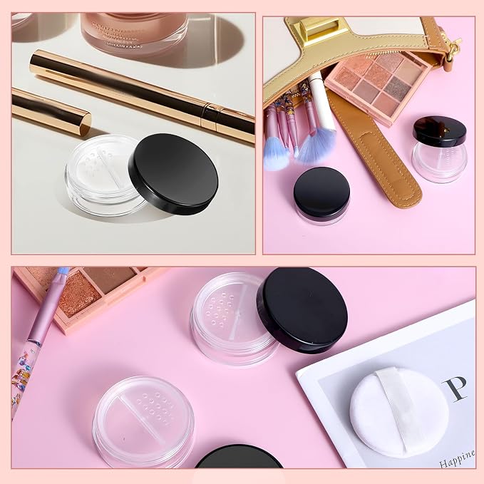 2pcs 10ml/0.34oz Plastic Empty Travel Small Loose Powder Compact Refillable - Image 7