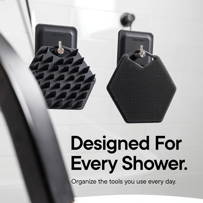 TOOLETRIES Arnold Silicone Shower Hook, Adhesive Bathroom Hook - Image 6