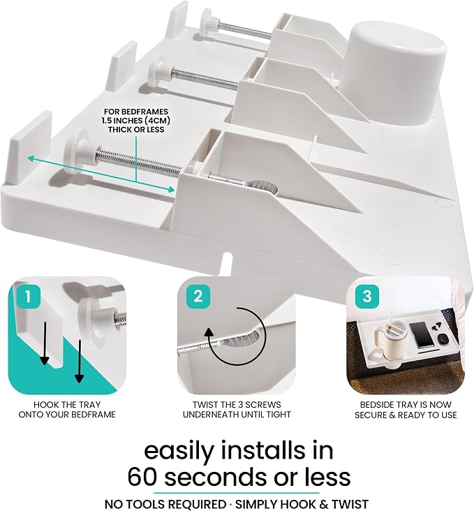 Modern Innovations Large White Bedside Shelf - Image 3