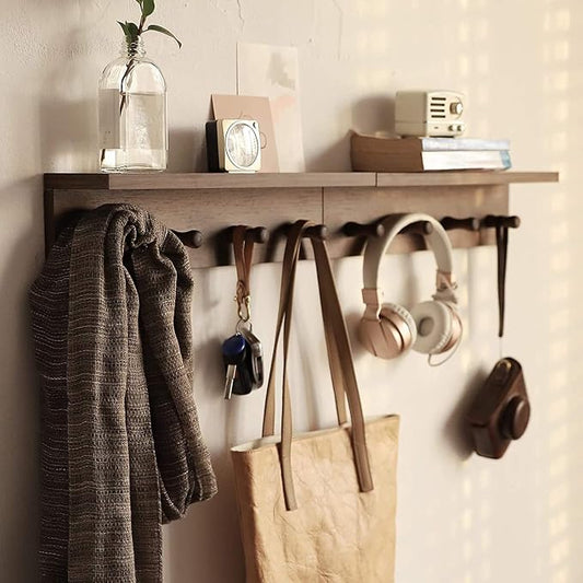 Entrance Coat Rack ，Coat Hooks, Wall-Mounted Wooden Hook Rack, Wall-Mounted by CreatedOn2005