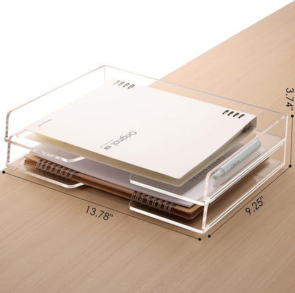 SANRUI Stackable Paper Tray, Acrylic File Organizer, Paper Tray Organizer - Image 2