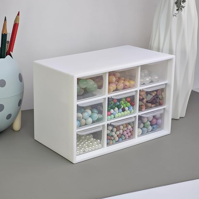 9 Drawer Plastic Organizer Box, Jewelry & Bead Containers, Teacher & Tackle Box - Image 2