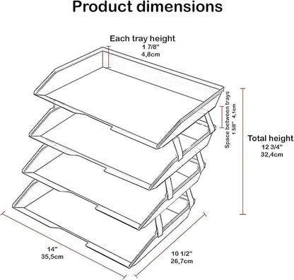 Acrimet Facility 4 Tier Letter Tray, Side Load, Letter Size/A4, Desktop File - Image 7