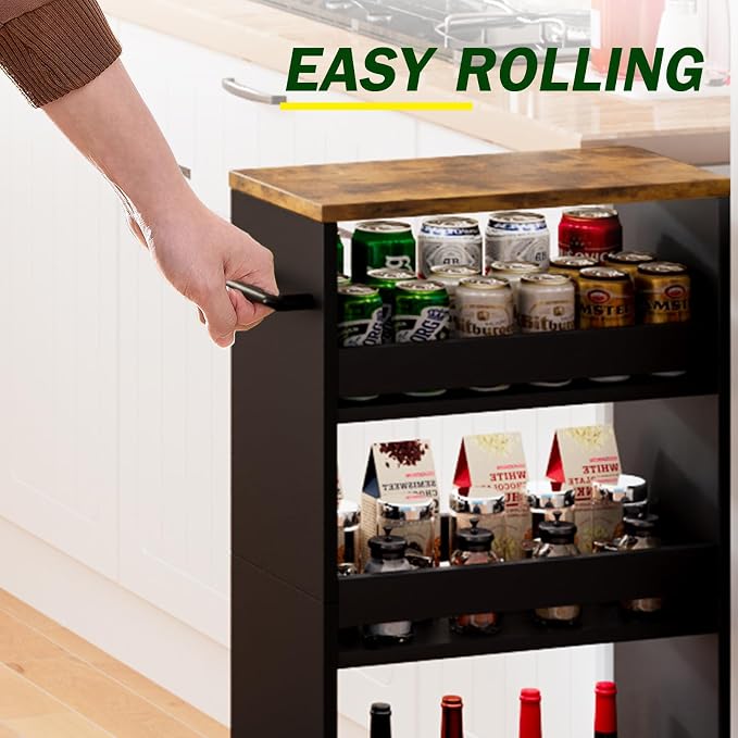 TEAMIX 4 Tier Slim Storage Cart - Image 3