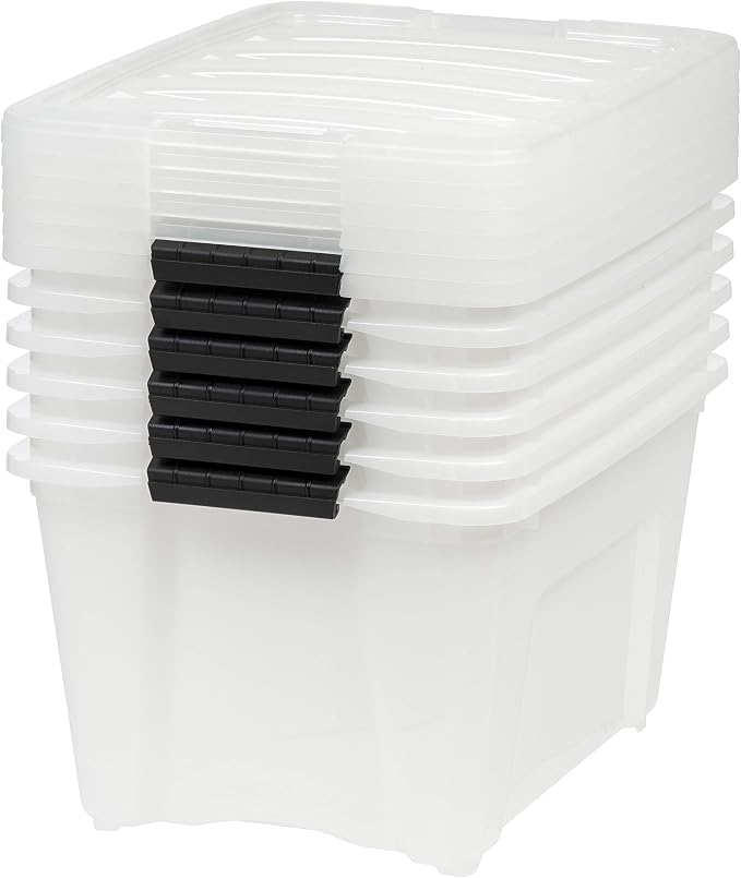 IRIS USA 32 Qt Stackable Plastic Storage Bins - Image 8