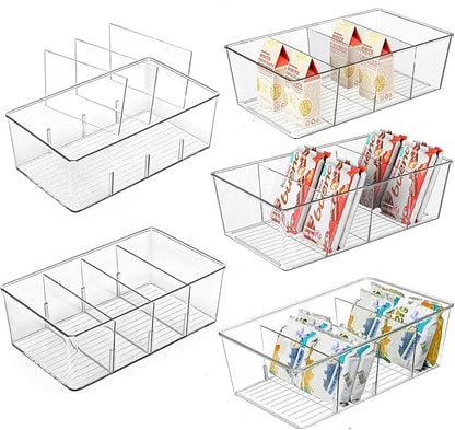 5 Pack Pantry Organizers and Storage, 4 compartment Snack Containers by Unknown