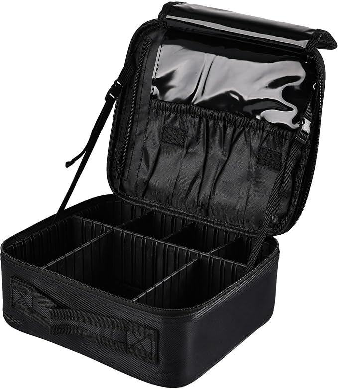 Greenfeather Travel Makeup Bag, Professional Cosmetic Train Case Organizer by Greenfeather