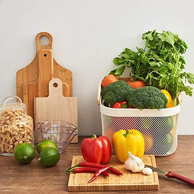AJIODA Metal Mesh Steel Basket, Storage Organizer Basket Multi-functional - Image 5