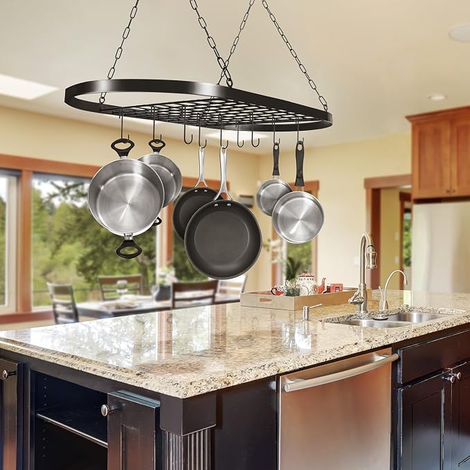 Sorbus® Pot and Pan Rack for Ceiling - Image 4