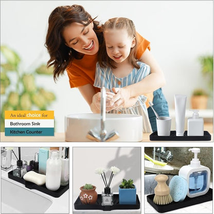 YASMEN Silicone Bathroom Soap Dishes, Sink Sponge Holder - Image 3