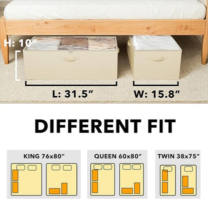 SpaceAid 2 Pack 10" High Under Bed Storage Containers, Large Underbed Storage - Image 5
