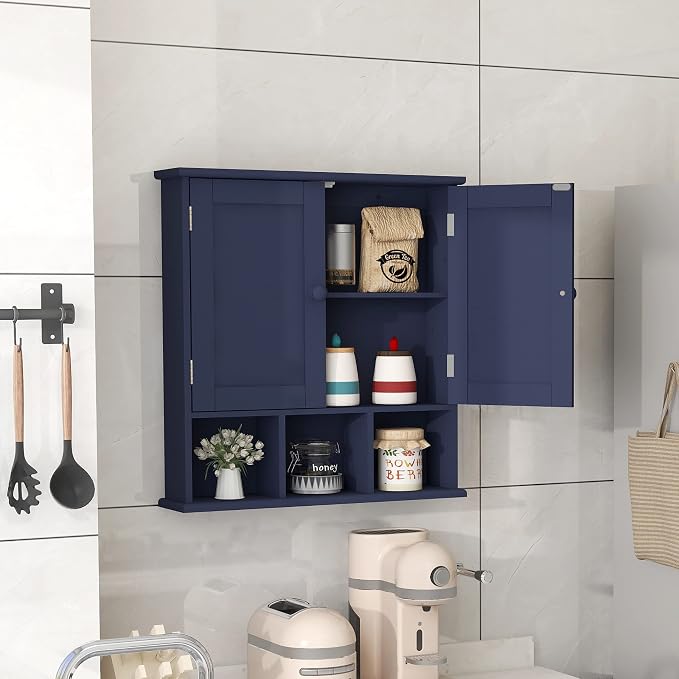 TaoHFE Blue Bathroom Over The Toilet Storage Cabinet | Wall Medicine Cabinet - Image 3