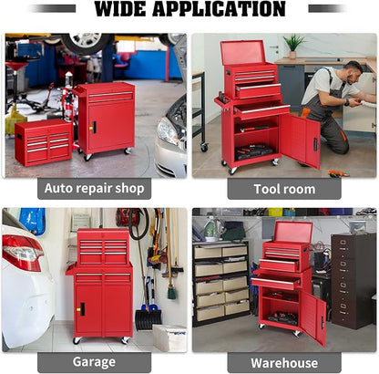 Winado 4-Drawer Rolling Tool Chest, 2-in-1 Large Storage Toolbox, Lockable - Image 8